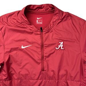 Alabama Crimson Tide Pullover Men's Small Red NIKE On Field 1/4 Zip Pockets Top